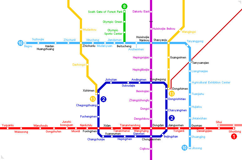 Beijing Subway Map in China