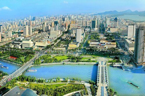 Jinan Seen from Thousand Buddha Mountain