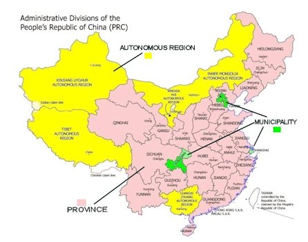 China's Province - Municipality Level