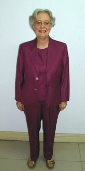 Marcella in her New Silk Maroon Outfit