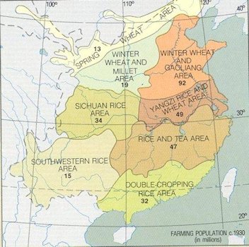 population map of china. Chinese Farm Population