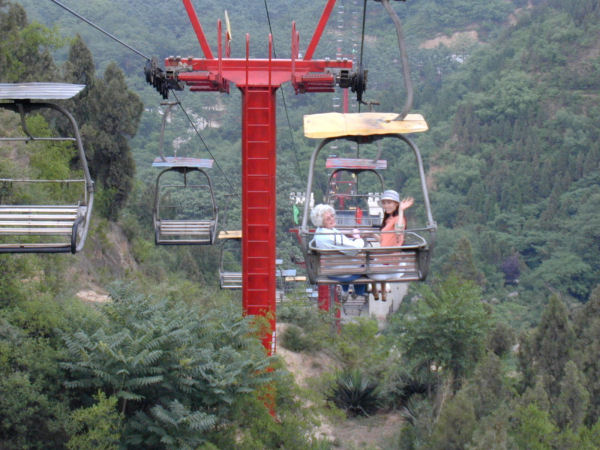 Bernice and Lisa ride the Tram