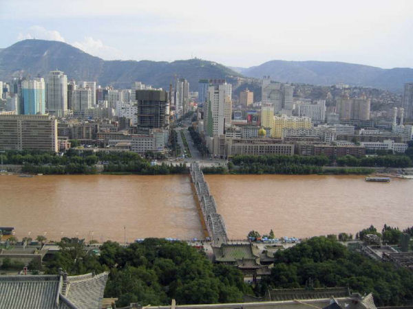 Bridge across Yellow River Dam, Lanzhou, Gansu