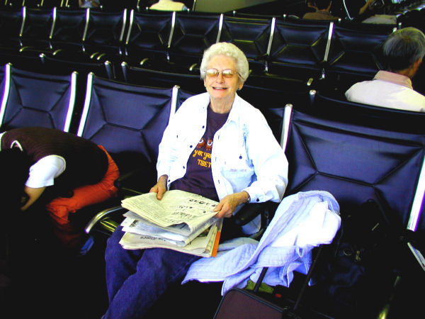 Bernice waits for Plane to China