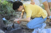 Sally Fixing Barbeque in Xiamen