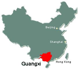 Location of Guangxi in China