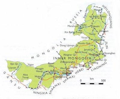 Map of Inner Mongolia Autonomous Region