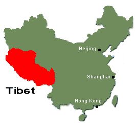 Location of Tibet Autonomous Region in China
