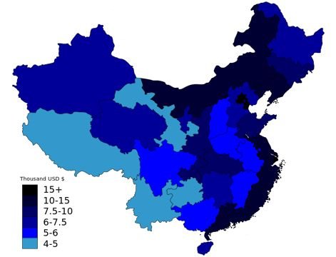 Map of China GDP Distribution