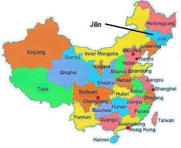 Location of Jilin in China