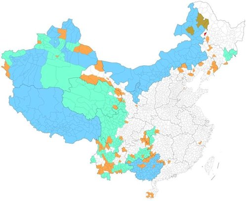 Map of Autonomous Regions and Districts