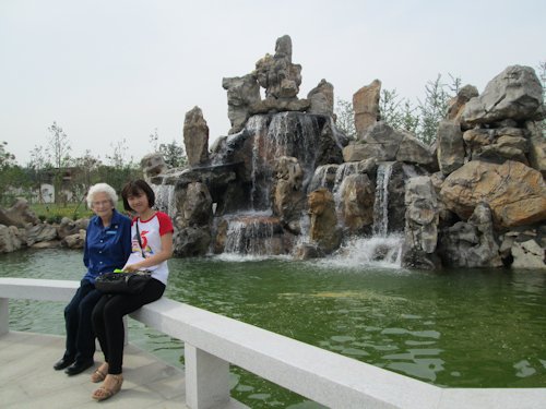 Faye and Bernice with Rock Waterfall - Scene 22