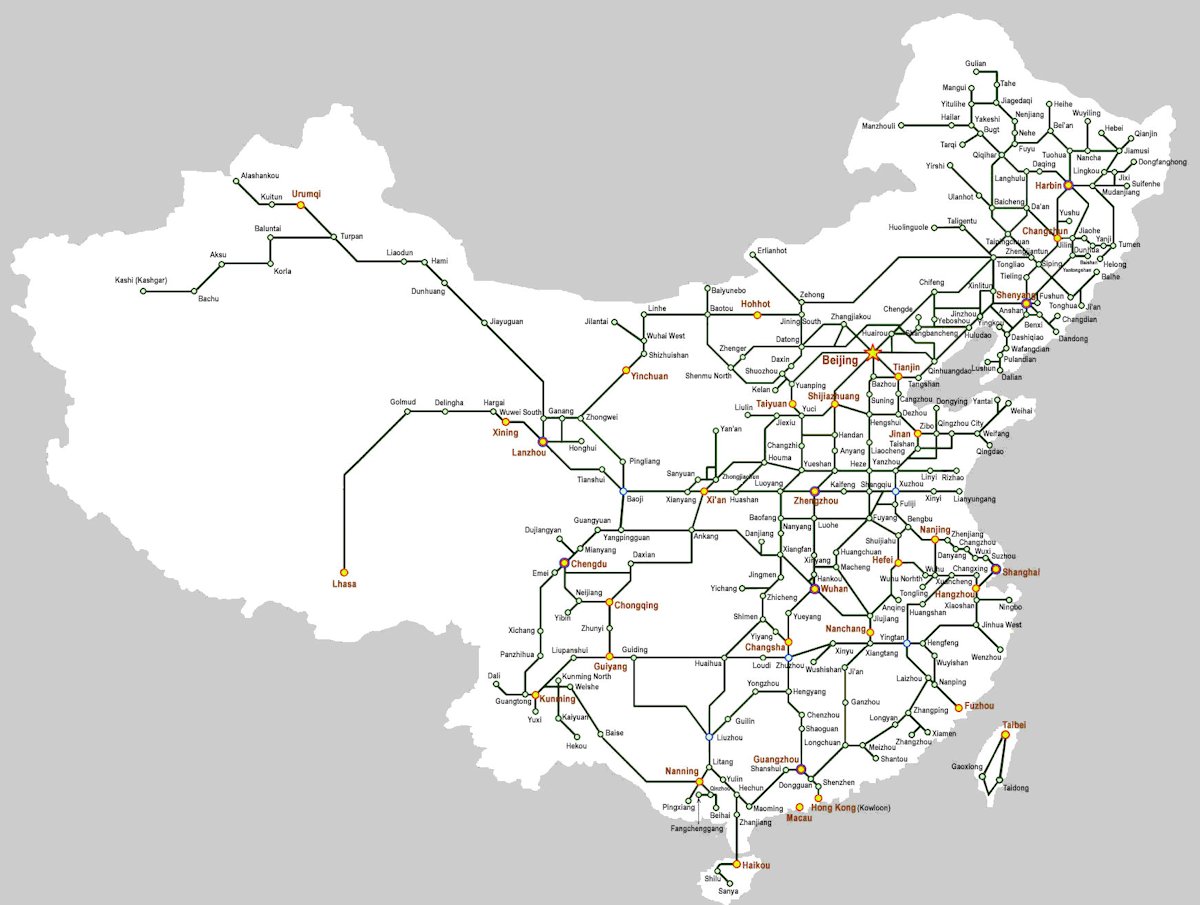 China Railroad Map