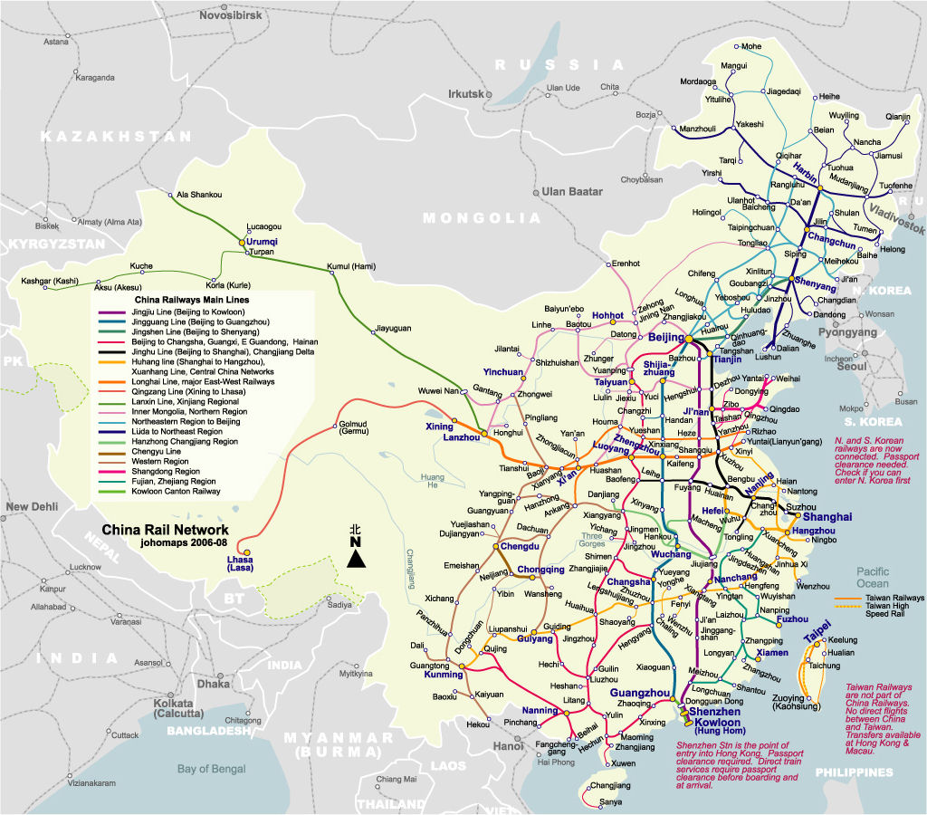 China Railroad Map