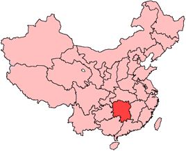 Location of Hunan 