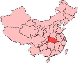 Location of Hubei 