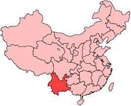 Location of Yunnan 