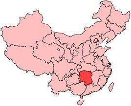 Location of Hunan 