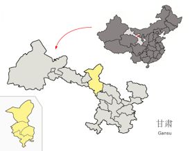 Location of Gansu 