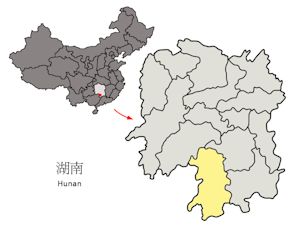 Location of Hunan