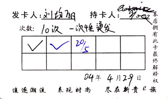 Ten Punch Card