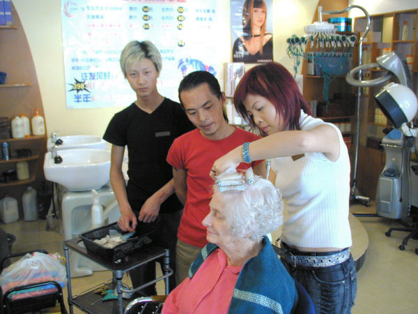 Bernice Getting Curlers