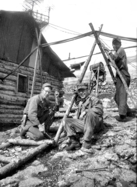 Hays and Dougal work on Antenna Cables