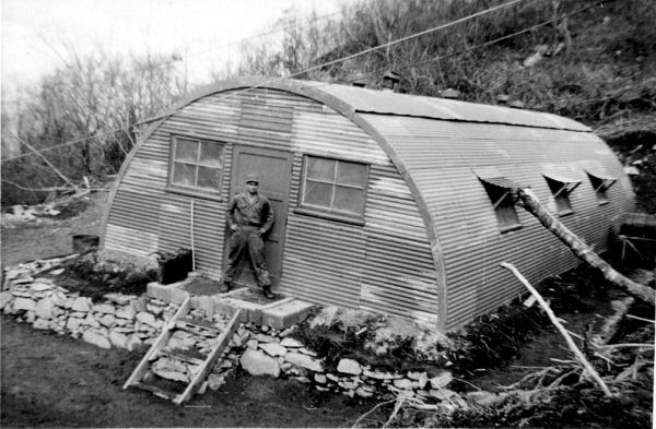 Me in Front of Our New Quonset Hut