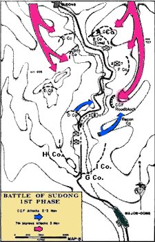 Map Showing Sudong Battle