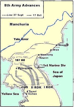 Map Showing 8th Army Avance during Inchon Invasion