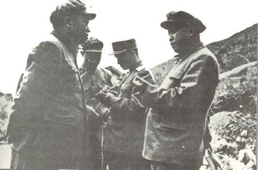 Marshal Peng Dehuai in the field in North Korea