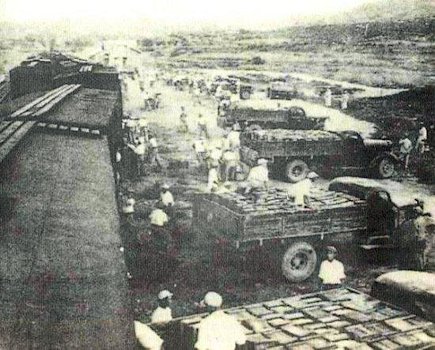 CPVF Logistics Troops unload Supplies 