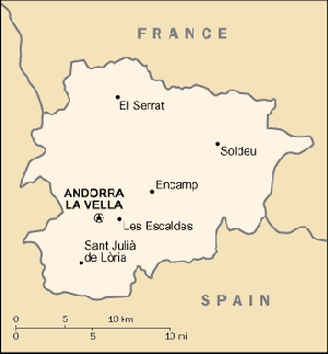 A Map of Andorra