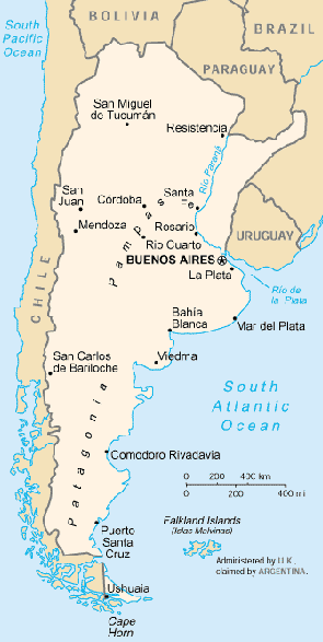 A Map of Argentina
