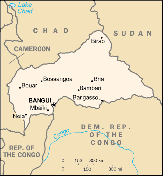 A Map of Central African Republic