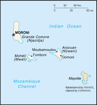 A Map of Comoros