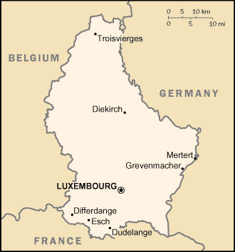 A Map of Luxembourg