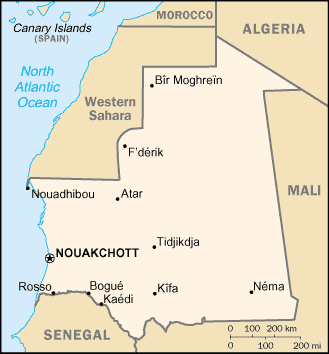 A Map of Mauritania