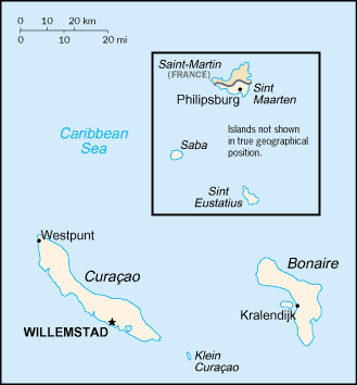 A Map of Netherlands Antilles