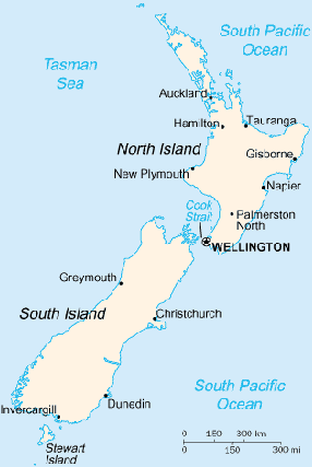 A Map of New Zealand