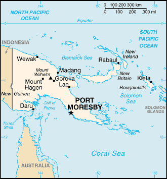 A Map of Papua New Guinea