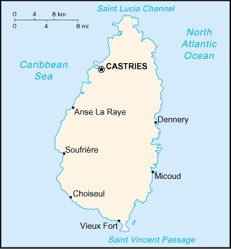 A Map of Saint Lucia