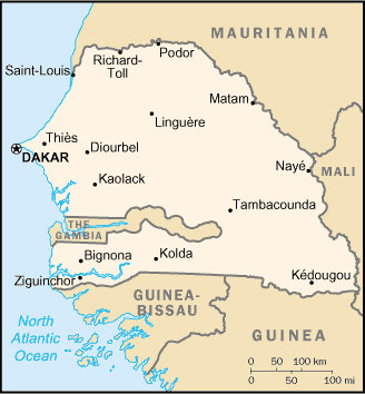 A Map of Senegal