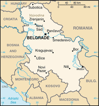 A Map of Serbia