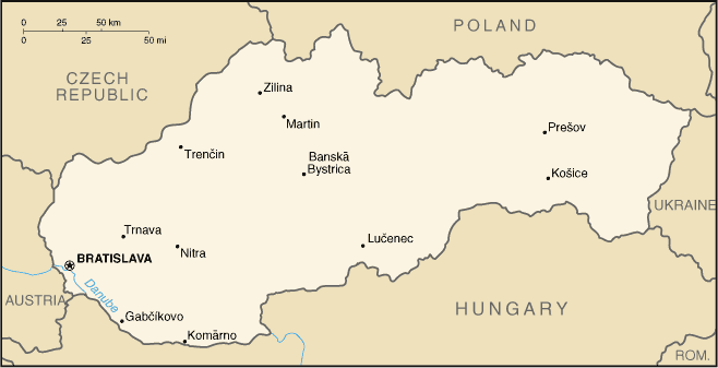 A Map of Slovakia
