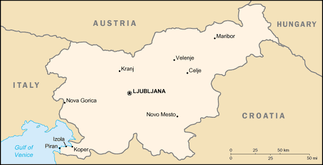 A Map of Slovenia
