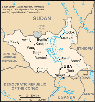 A Map of South Sudan