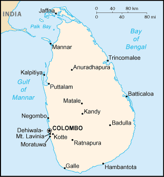 A Map of Sri Lanka