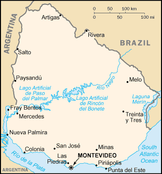 A Map of Uruguay