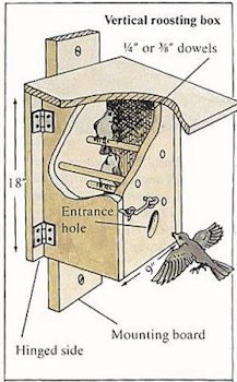 Nighttime Shelter for Winter Birds - Bird Roost Plan Two